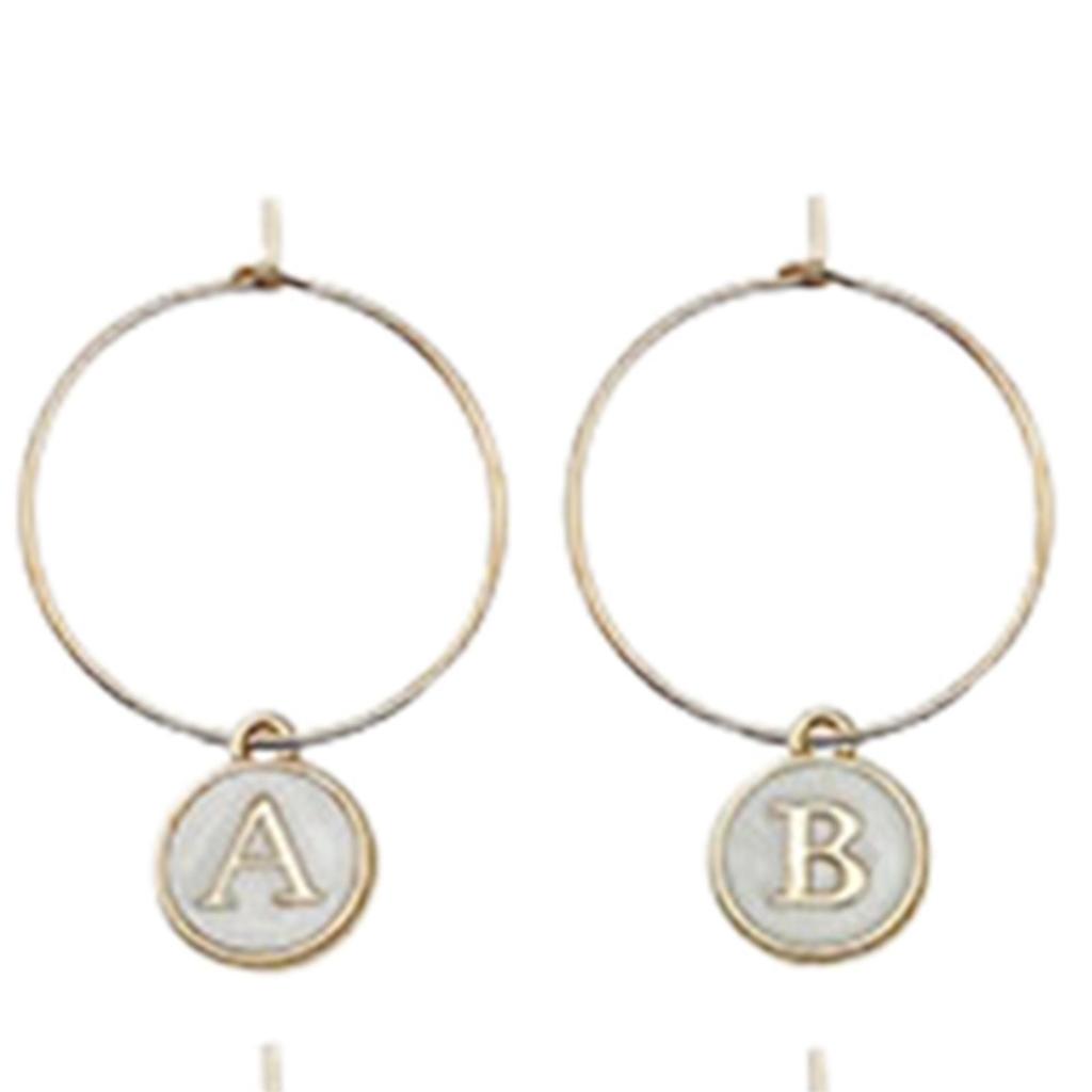 26Pcs English Alphabet Letters Wine Glass Charms for Stem Glasses Gatherings