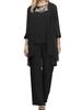 Womens Chiffon Pant Suits 3 Piece Mother of The Bride Wedding Outfit Evening Gowns Dress Suit