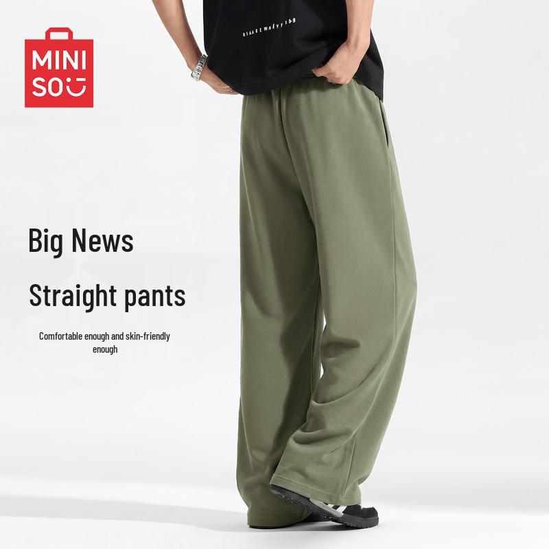 MINISO Men's American Casual Straight-Leg Cotton Blend Pants