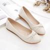 Single Shoes Women's 2025 Autumn New Flat Shoes Middle-aged Shallow Mouth Mother Shoes Summer Women's Shoes Soft Leather Soft Sole Doudou Shoes