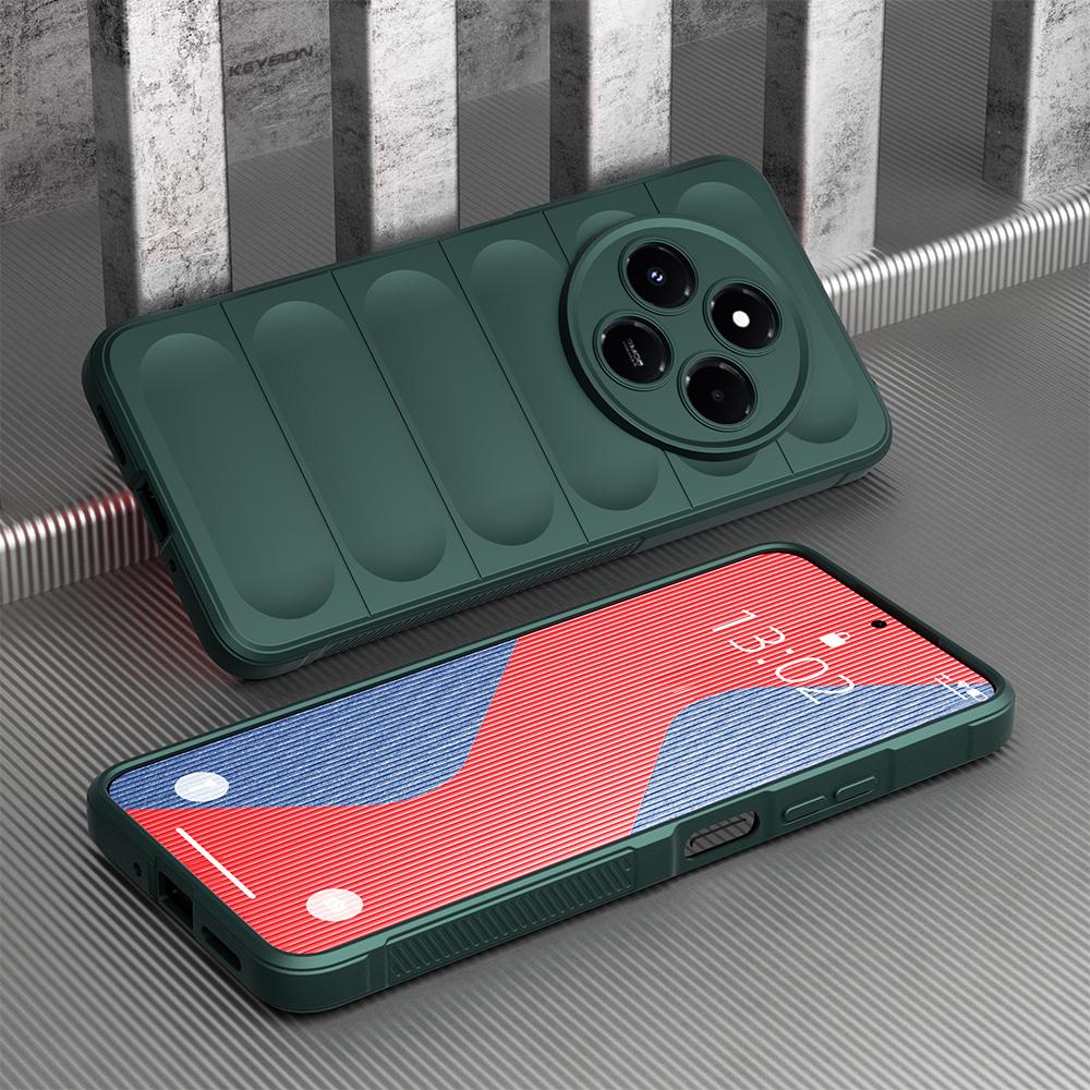 

KEYSION противоударный матовый чехол для Xiaomi Redmi 14C противоскользящий мягкий силиконовый чехол для телефона Xiaomi POCO C75 for Redmi 14C зелёный