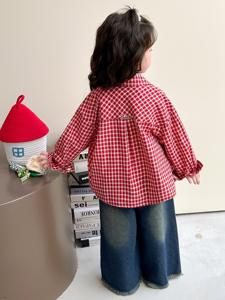 Girl's Plaid Shirt Jacket - Spring & Autumn 2025 Style for Baby & Toddler