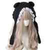 Newborn baby cute autumn and winter warm lamb wool anti-droplet hat mask removable protective hat