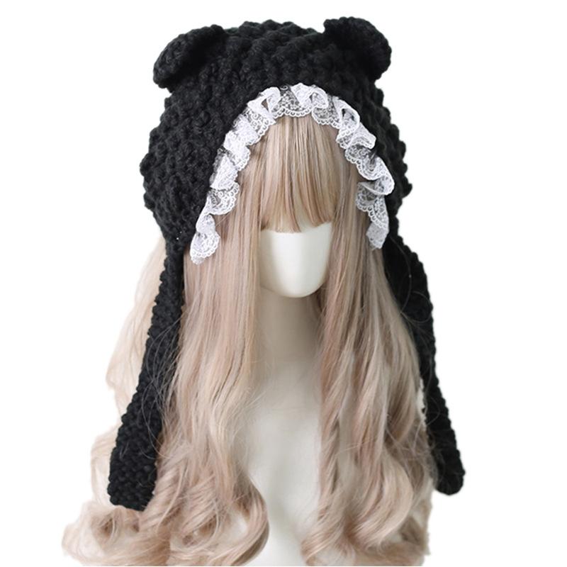 Newborn baby cute autumn and winter warm lamb wool anti-droplet hat mask removable protective hat