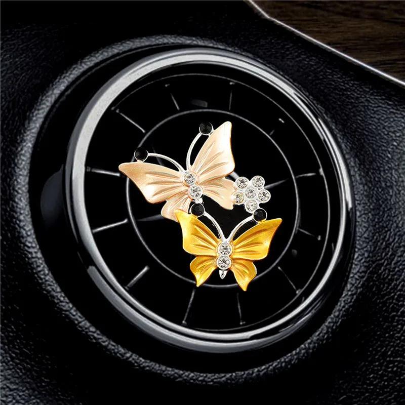 Car Air Outlet Perfume Clip Exquisite Diamond-studded Butterfly Air Conditioning Air Outlet Jewelry Goddess Car AromatherapyClip