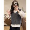Premium Single-breasted Knitted Vest Women's Spring Autumn and Winter Retro Loose Vest Sleeveless Top Fashionable Versatile Vest
