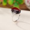 Adjustable Vintage Blood Amber Resin Ring With Wheat Motif Minimalist Boho Statement Jewelry Women Men