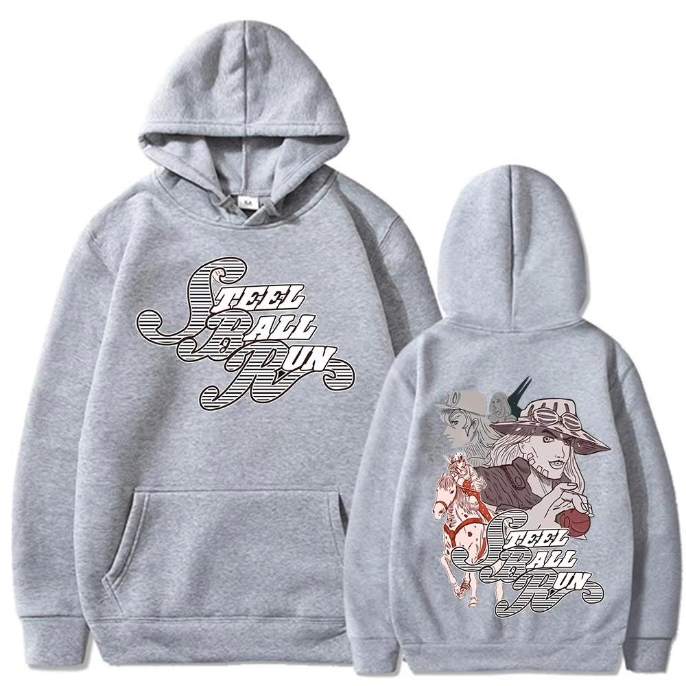 JoJo Bizarre Adventure Steel Ball Run Anime Graphic Hoodie Unisex Pullover Sweatshirt Soft Fabric Streetwear Daily Outfit Harajuku Y2K Style