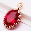 Elegant Pigeon Blood Red Hollow Pendant Necklace 18k Rose Gold Plated Luxurious Womens Engagement Jewelry