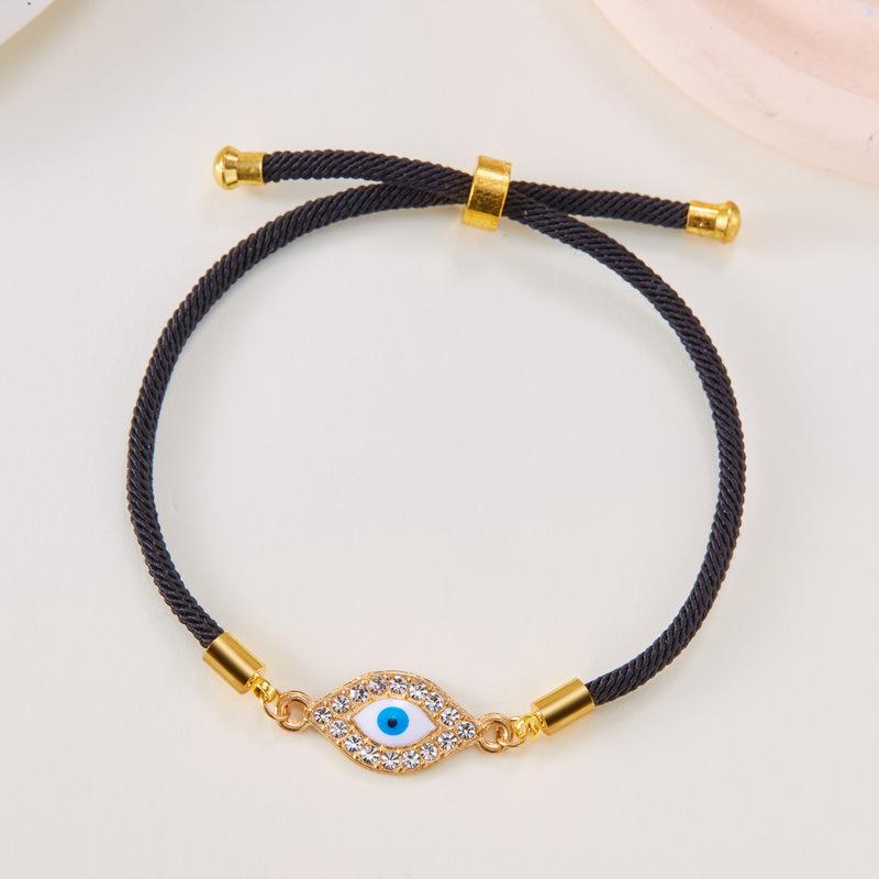 Devil's Eye Bracelet: Adjustable Drawstring with Alloy Pendant