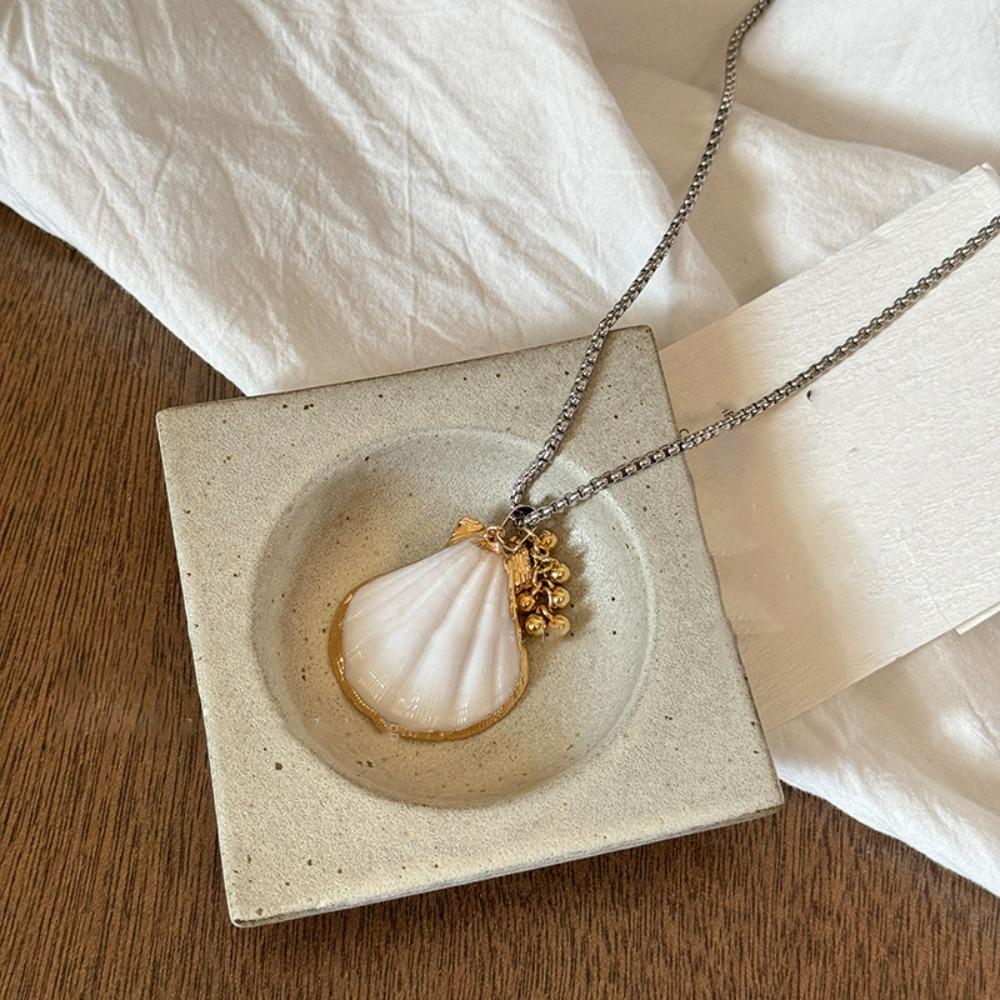 Jewelry Shell Pendant Necklace Scallop Ocean Style Beach Choker Trendy Conch Clavicle Chain  Summer