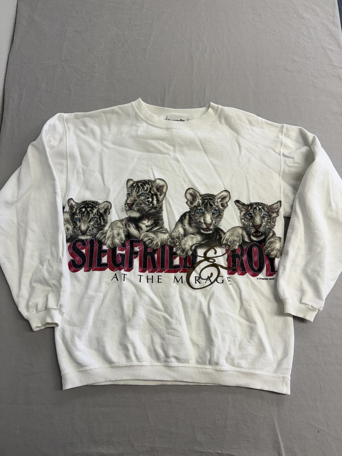 VTG Siegfried & Roy Baby White Tigers Crewneck Wrap - M S