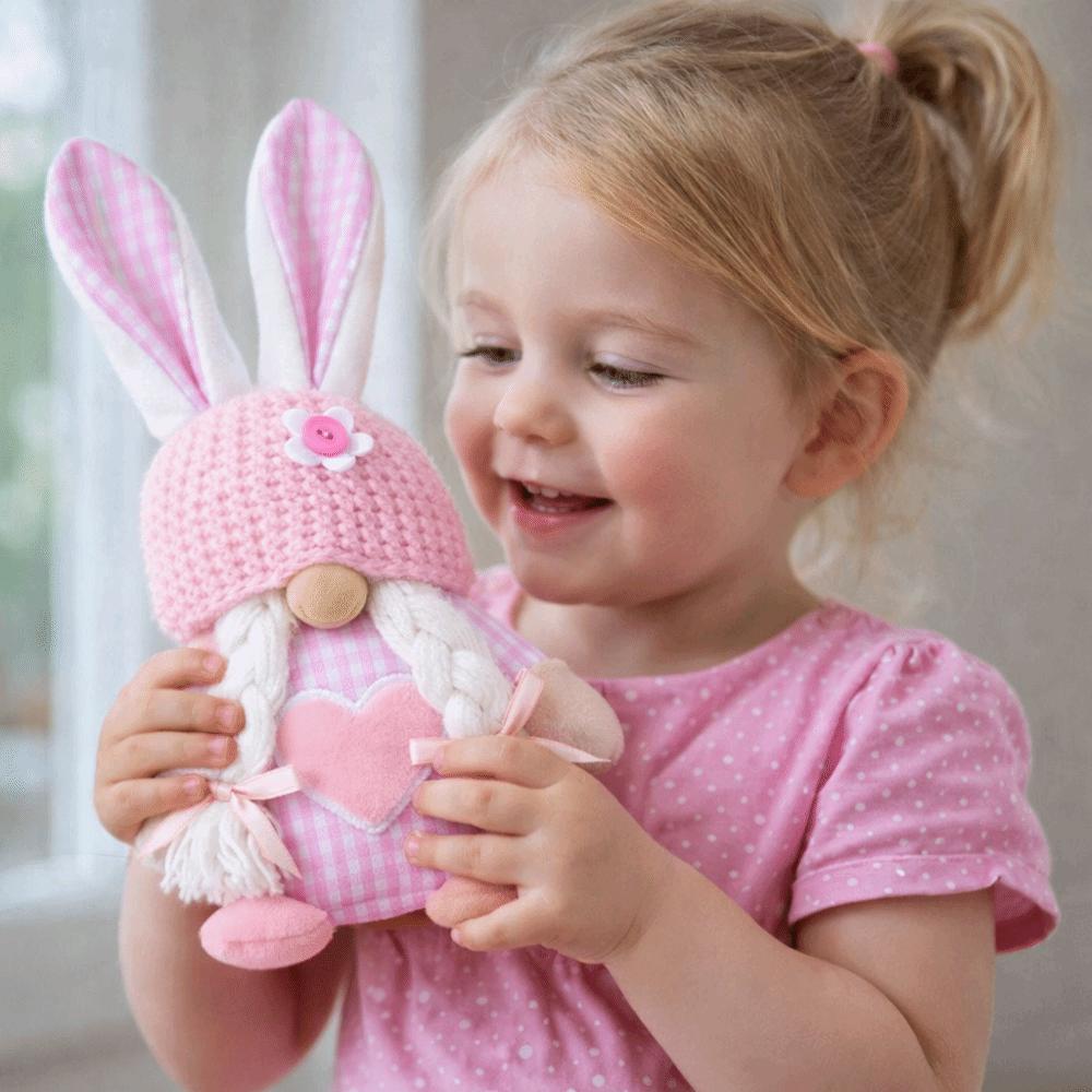 Plush Material Faceless Couple Doll Easter Gifts Easter Bunny Ear  Home Decoration