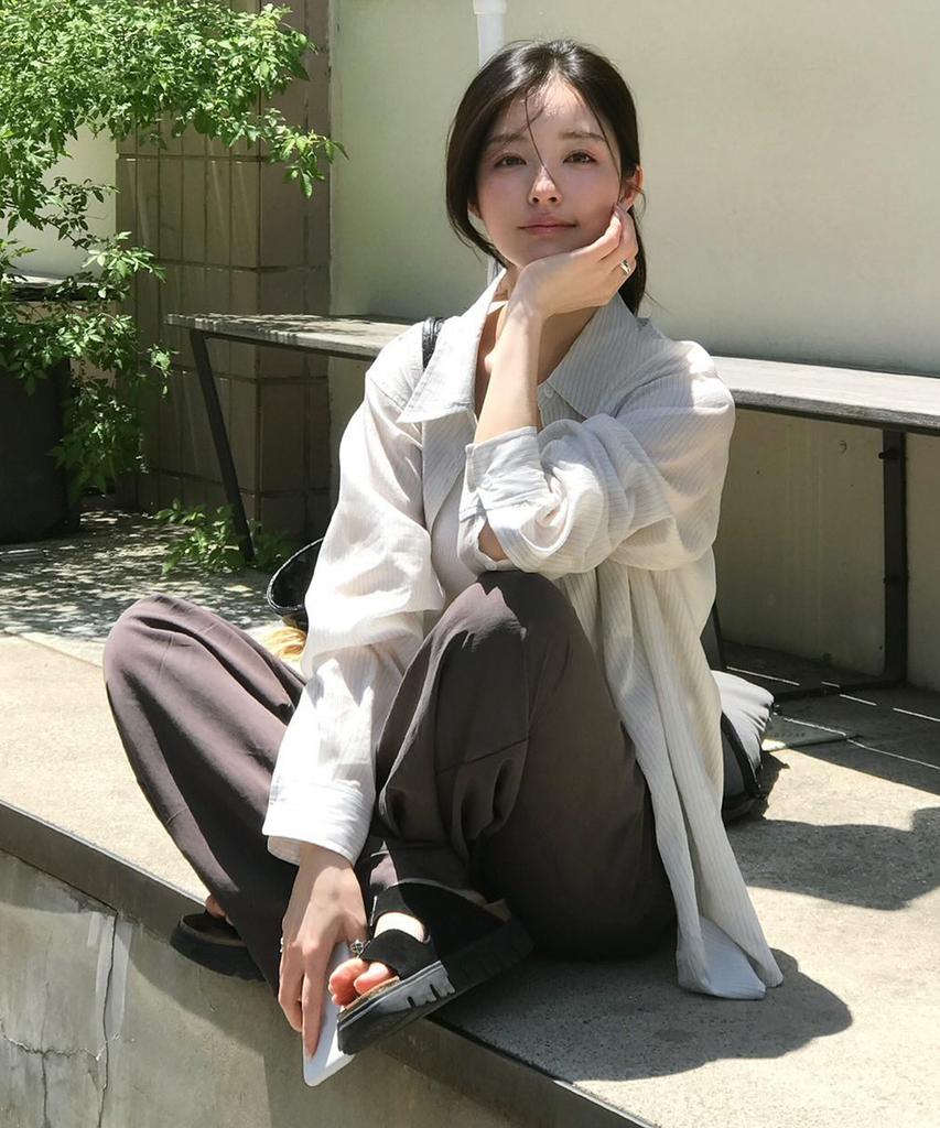 YUPPE Soft Stripe Shirt_Light Khaki