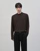 WORK ON BODY OFF Rested Semi-Overfit Mock Neck Knit [Brown]