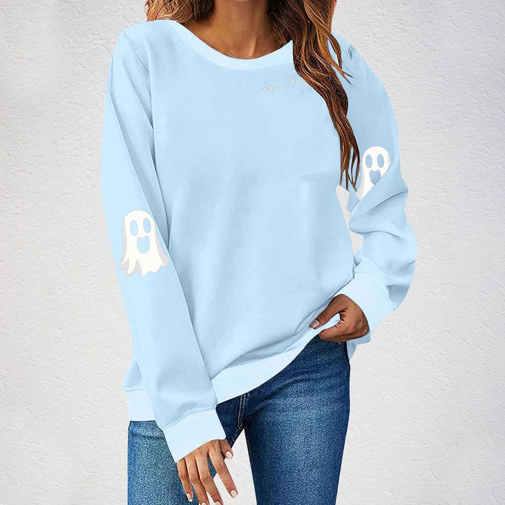 Women Tops Women's Long Sleeve Sweatshirt Casual Crewneck Loose Fit Pollover Fleece Tops