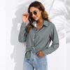 Abbigliamento da Donna Top Stampati per Primavera Autunno Colletti a Revers Camicetta a Quadri Camicia da Donna Larga Casual a Maniche Lunghe