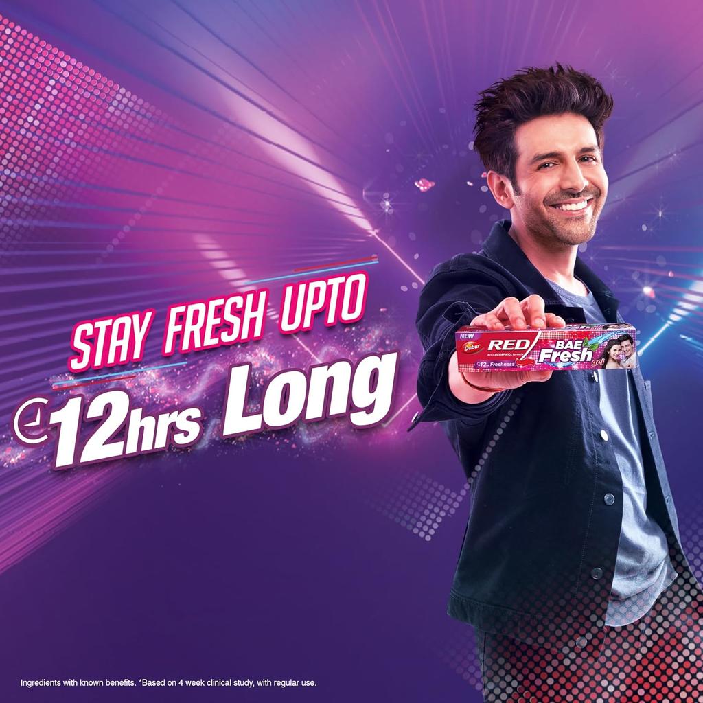 Dabur Red Bae Fresh Gel Toothpaste 300g Pack Of 2 | 12Hr Fresh Breath, Germ Protection, Plaque Control, Cavity Care & Gum Health