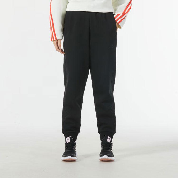 Adidas Solid Logo Cuffed Knit Joggers Women Joggers Black IW1278