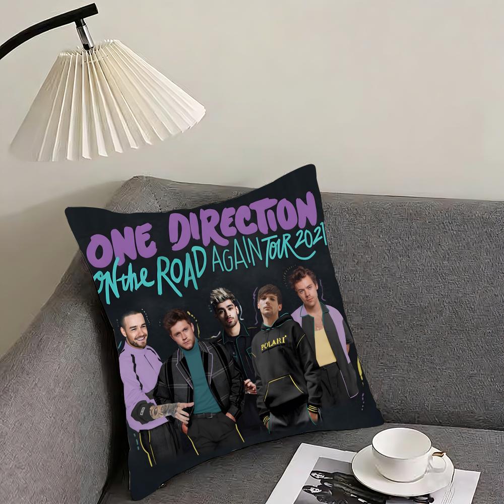

Rock-one Direction Square Cushion Cover Reversible Plush Pillow Cover – For car, sofa, bedroom, perfect as a gift. 12x12Inch