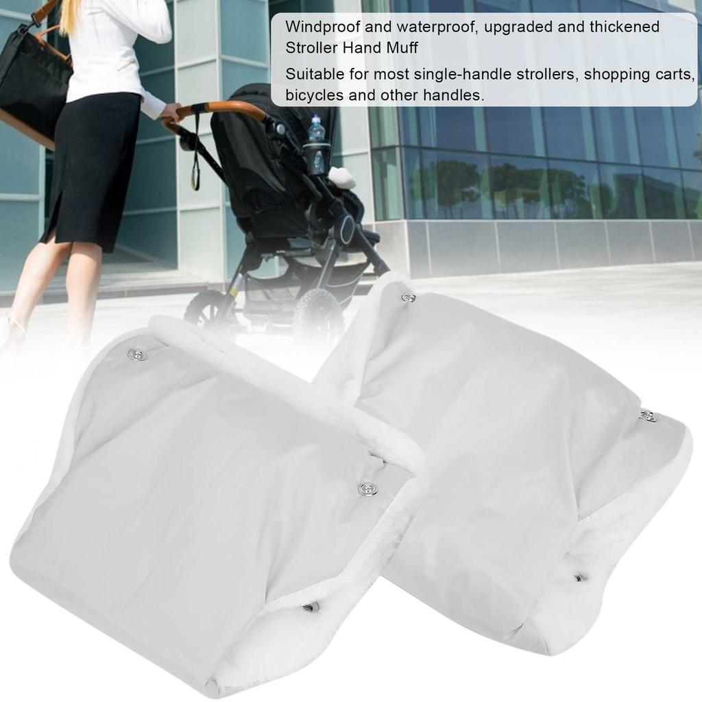 Baby Stroller Gloves Stroller Hand Muff Warm Gloves Waterproof Carriage Handmuffs Stroller AccessoriesSilver