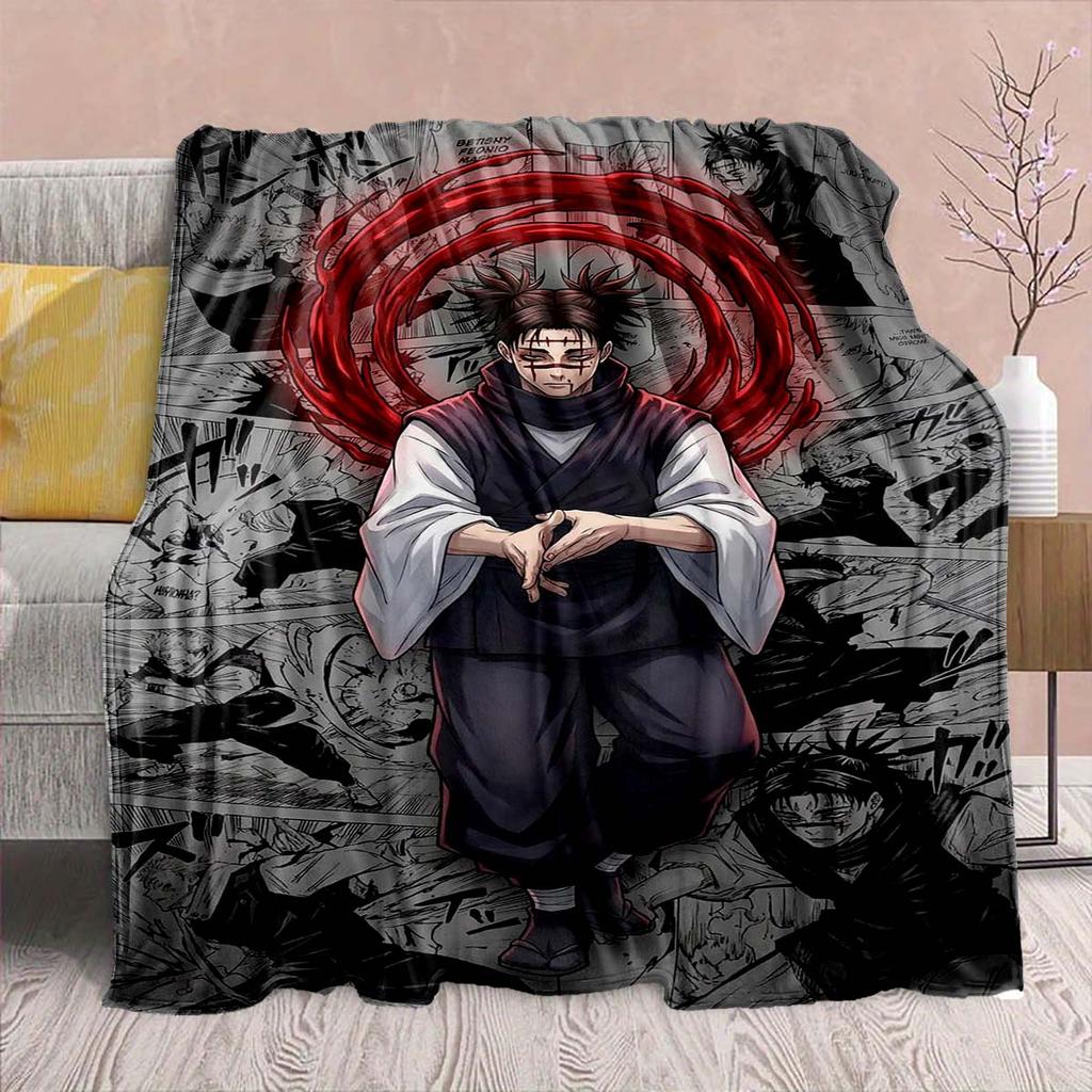 Jujutsu Kaisen Anime Flannel Blanket - Soft Warm Perfect for Sofa, Bedding Camping Travel Office Home Decor -QJY