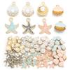 10pcs/lot Alloy Enamel Pendant Colorful Scallop Starfish Shell Shape Charms For DIY Fashion Earring Necklace Jewelry Accessories