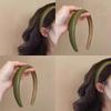 Aufhellender Matcha Grün Lack Leder PU Schwamm Dünner Haarreif Koreanisch Elegant Täglich Gesicht Zeigend Kleines Stirnband Haaraccessoire
