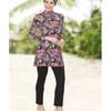 2-piece Muslim Women's Modest Tropical Rainforest Print Seaside Swimwear Full Coverage Swimsuit Set Beachwear Burkini Swimsuit Set (Without