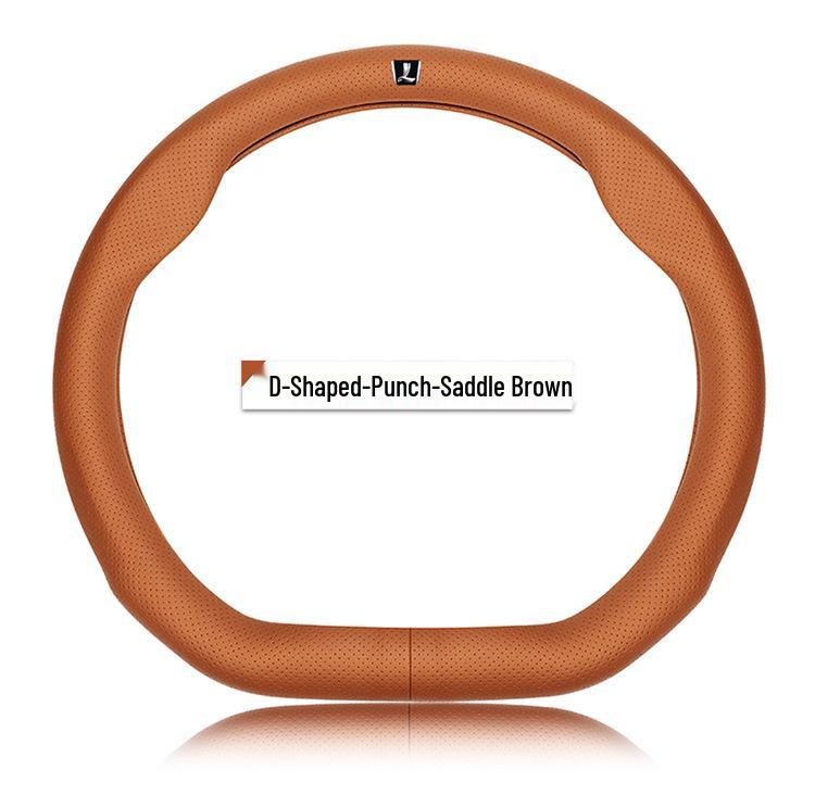 Genuine Leather Luxgen Steering Wheel Cover - Universal Fit for U6, Big 7, S5, U5, 7MPV, Na 5, Rui 3 Models
