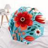 1pc Floral Pattern Automatic Open 8-Rib Windproof Umbrella, Travel & Commuting, Suitable for All Seasons, Lightweight Portable,035