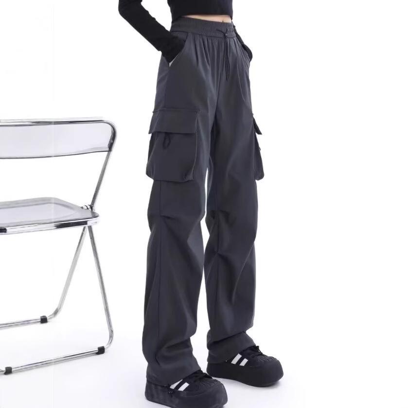 

Unisex High-Waist Black Parachute Jazz Dance Wide-Leg Overalls for Autumn/Winter 3X Large сірий колір