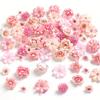 60Pcs Mix Artificial Flowers Head Silk Rose Fake Flowers for Home Room Decor Wedding Decoration Craft Gifts Wreath Accessories