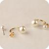 1 Pair Ear Stud Double Faux Pearl Chic Alloy Fashion Wedding Earrings for Women