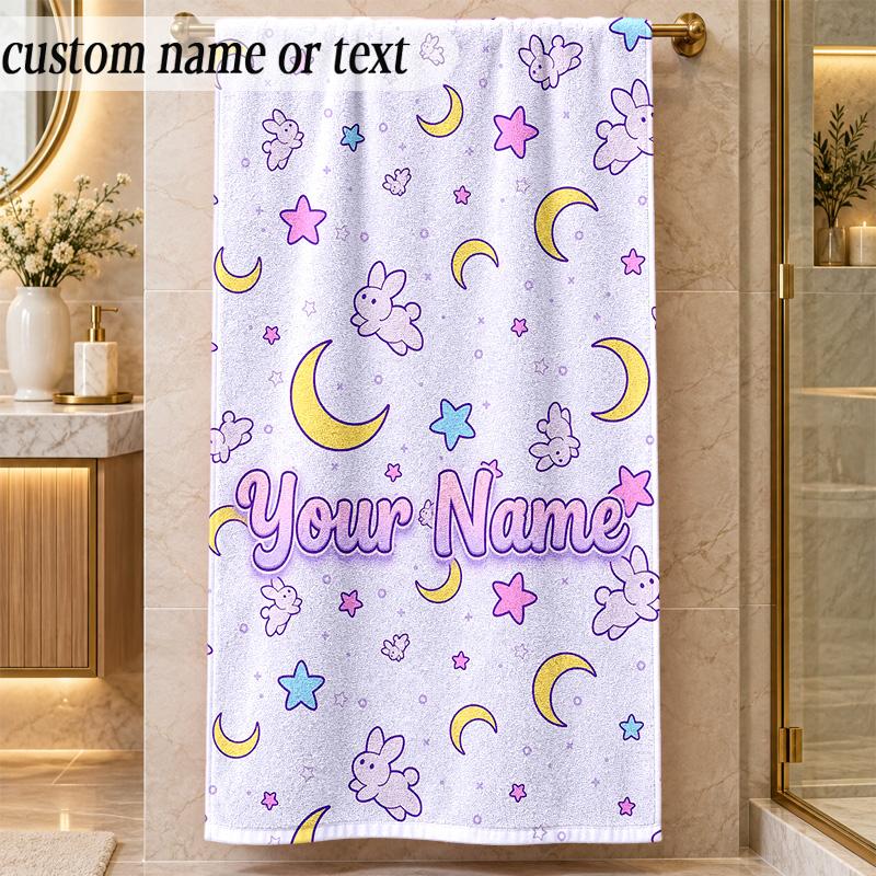 Beach TowelSailor Moon Custom Name Text Personalized Soft Towel for Beach Pool Indoor Home Decor Gift