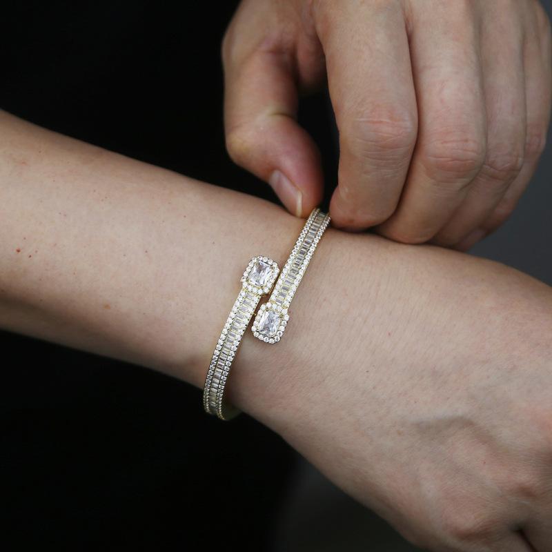 Zircon Gold & Silver Hip Hop Bracelet - Unisex European & American Trend