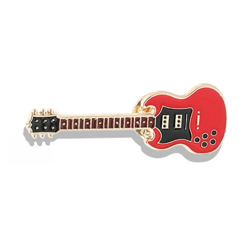 Pack of 4 Musical Instrument Badge Cute Cartoon Guitar Brooches Lapel Pins Musical Festival Accessories for Coat Hat