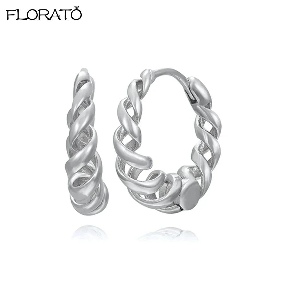 925 Silver Ear Needle Simple 10/15/25mm Hoop Earrings for Women Round Dangle Gold Earrings Fashion Korean Jewelry