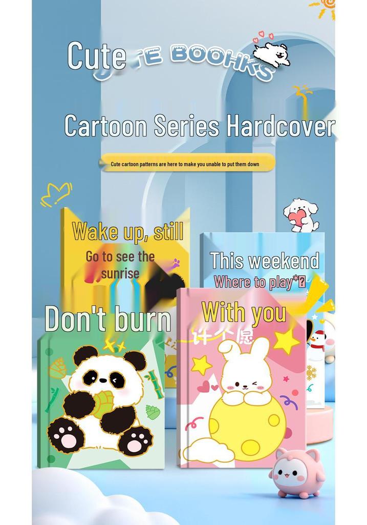 A5 Student Cartoon Notebook: Cute, Colorful, Thick Pages, Ideal for Elementary School Diary.