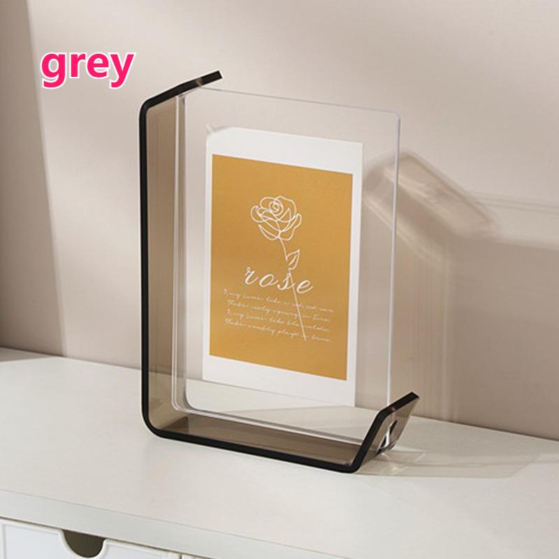 

Nordic Modern Acrylic L-shaped Photo Frame Table Niche Desktop Display Ornaments 6-inch 7-inch Photo Frame Diy Table Wall Decor 6 inch сірий