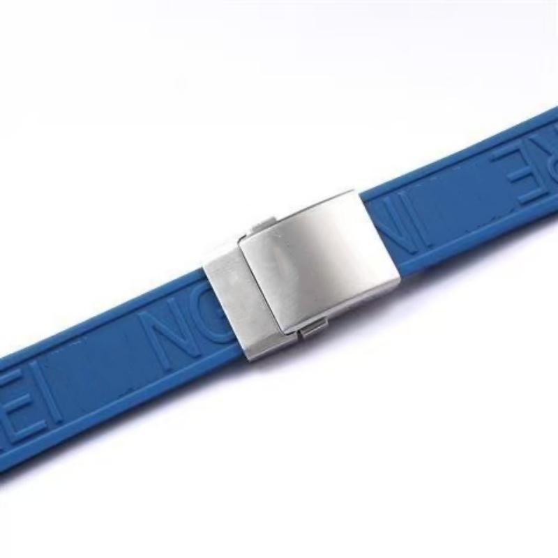 Nueva Correa de Goma Impermeable para Reloj de 22 mm 24 mm Compatible con Breit-ling Superocean/CHRONOMAT – Correa Negra Azul con Cierre Desplegable para Hombre