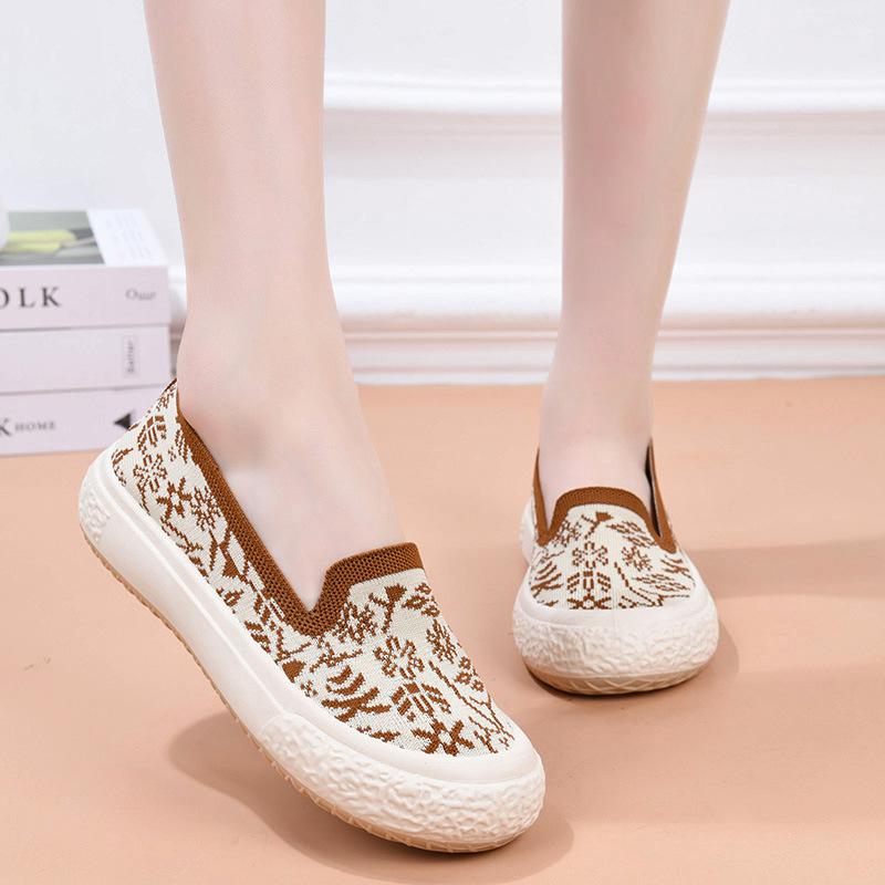 

Женская дышащая сетчатая обувь Повседневная удобная обувь для мамы Модная обувь для ходьбы Вулканизированная обувь Противоскользящие женские ленивые балетки Мухер 39 кофейный