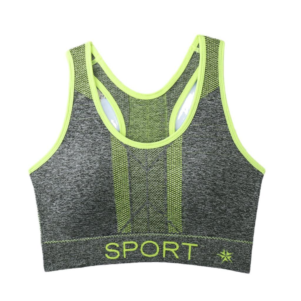 Damen Sport-BH Ohne Bügel, Uni, Kann Außen getragen werden, Mit Weicher Stütze und Enganliegender Rückenstütze, Sport, Laufen, Yoga, Fitness,