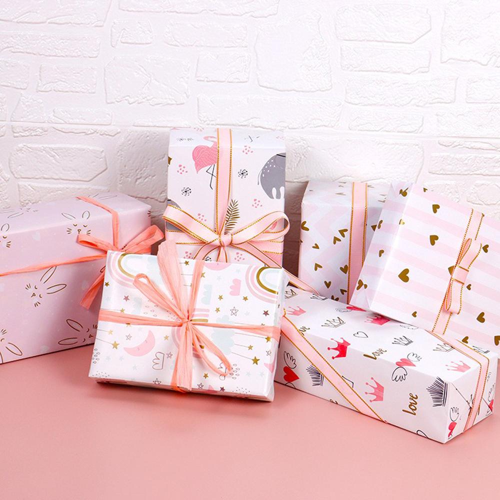6 Types/set of Valentine's Day Gift Wrapping Paper, Heart Pattern, Birthday Gift Paper, Wedding DIY Craft Paper, Holiday Decorat