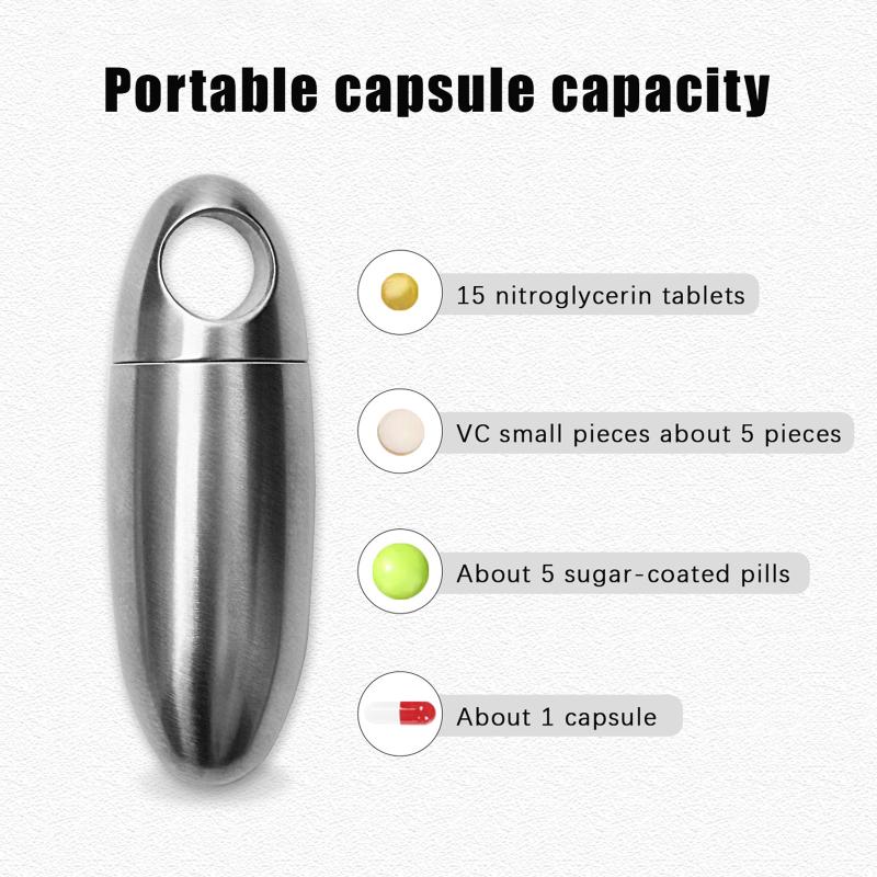 Titanium Alloy Waterproof Bunker Portable Small Pill Box Sealed Waterproof Keyring Mini Carry-On First Aid Pill Bottle
