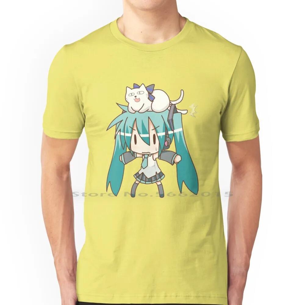 Miku T Shirt 100% Cotton Kawaii Manga Anime Girl Japanese Short Long Sleeve Tee Top