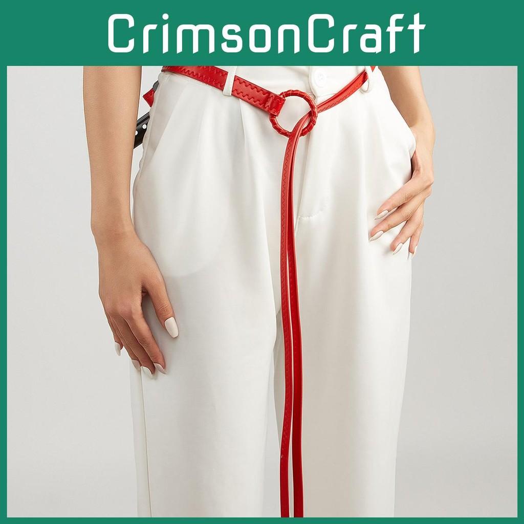 Fashion Solid Color Round Buckle Decoration Women Casual Belt For Daily Use