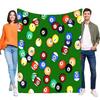 3D Billiard Pool Balls Blanket, Ultra Soft Flannel Fleece Throw for Bed Sofa Couch, Cozy Lightweight Game Room Decor Gift for Fa