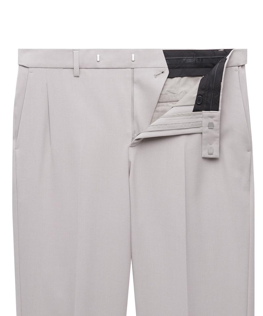 Musinsa Standard Lightweight Wide Hidden Banding Crop Slacks [Light Beige]