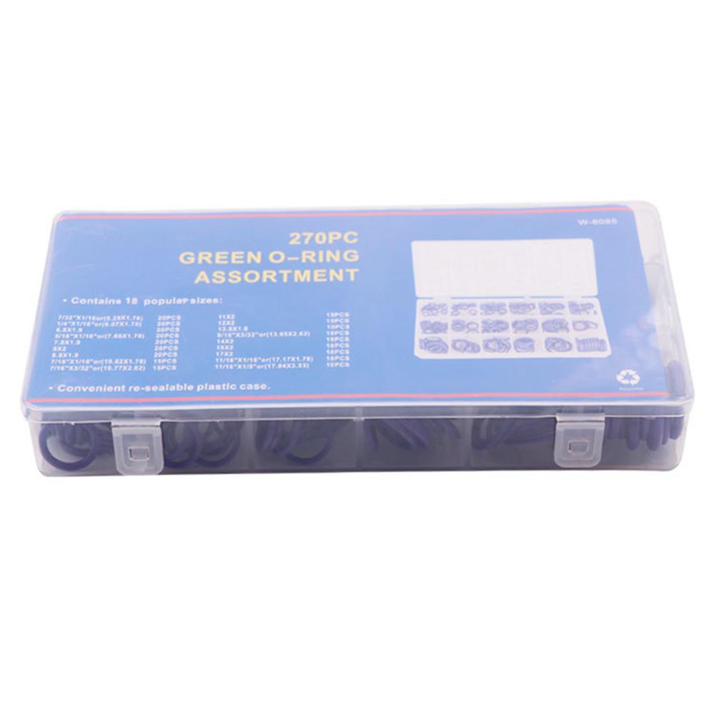270Pcs 18 Sizes Universal Car Air Conditioning HNBR O Rings Car Auto Repair Tools Rubber Air Conditioning Refrigerant Ring Set